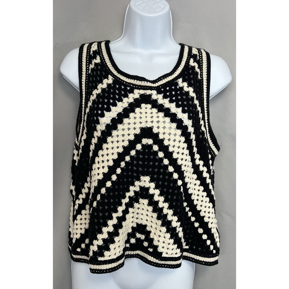 Ultra Pink Women's Crochet Top Sz‎ Large
